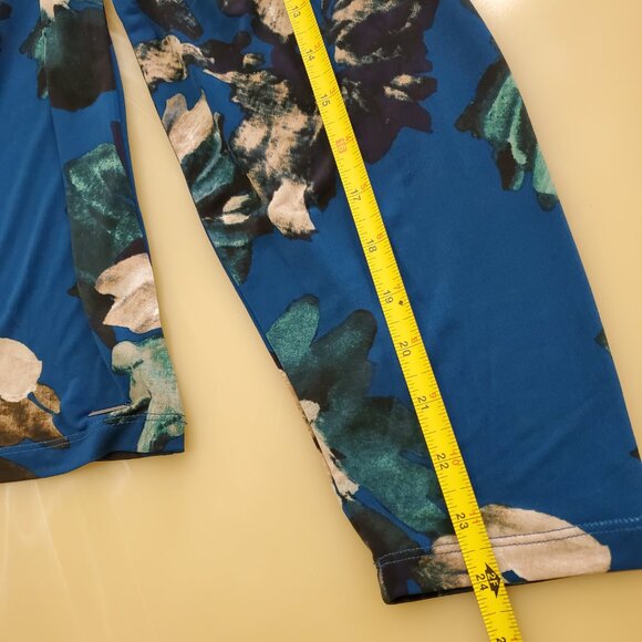 Calvin Klein Dark Floral Fairy Long Sleeve Women's Stretchy Blouse Top Size 1X - Picture 8 of 12
